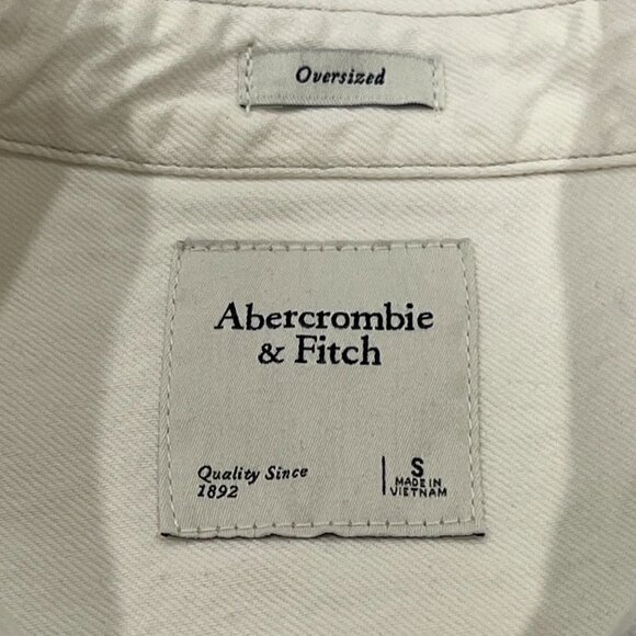 Abercrombie Oversized Denim Shacket, NWT, Cream, S - Picture 4 of 11